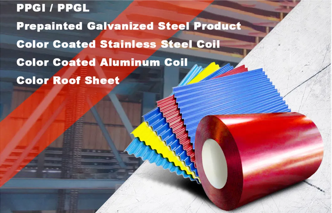 High Quality Building Materials 0.12 / 0.08mm Cold Rolled Color Coated 304 Stainless Metal PPGI Prepainted Colour Steel Roofing Coil Galvanized Steel Sheet